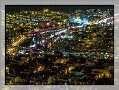 Panorama, Światła, Miasta, Noc