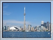 Panorama, Wieża, Toronto, Woda