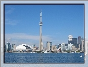 Panorama, Wieża, Toronto, Woda
