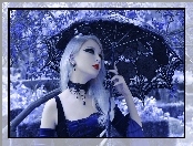 Kobieta, Parasol, Gothic