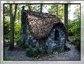 Park, Ławki, Domek, Drzewa