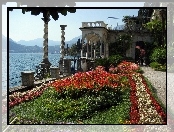 Park, Varenna, Góry, Jezioro, Como