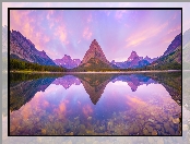 Jezioro, Swiftcurrent Lake, Stany Zjednoczone, Odbicie, Park Narodowy Glacier, Góry, Montana