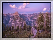 Góry, Szczyt, Stany Zjednoczone, Half Dome, Park Narodowy Yosemite, Drzewa, Kalifornia