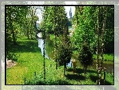 Park, Alejki, Rzeka, Most
