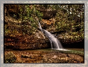 Skały, Stany Zjednoczone, Stan Ohio, Park stanowy Hocking Hills, Wodospad Cedar Falls