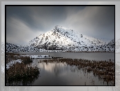 Walia, Góra Pen yr Ole Wen, Zima, Jezioro, Park Narodowy Snowdonia