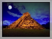 Meksyk, Niebo, Piramida, Chmury, Chichén Itzá, Świątynia, Kukulkana, Księżyc