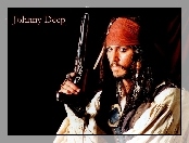 kapitan, pistolet, Piraci Z Karaibów, Johnny Depp