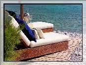 Morze, Plaża, Leżaki