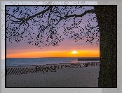 Plaża, Słońca, Morze, Zachód