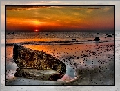 Plaża, Słońca, Morze, Zachód