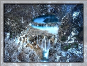 Park Narodowy, Skały, Chorwacja, Z lotu ptaka, Wodospad, Plitvice