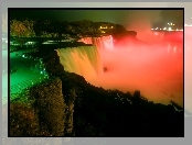 Podświetlony, Kanada, Wodospad, Niagara
