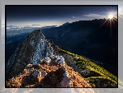 Polska, Wschód słońca, Góry, Tatry, Giewont