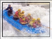 ponton, Rafting, spływ, rzeka, wiosła