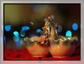 Porcelanowy, Bokeh, Koszyczek, Kwiatki
