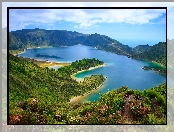 Portugalia, Góry, Jezioro, Lagoa de Fogo