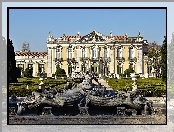 Posągi, Pałac, Królewski, Queluz, Park