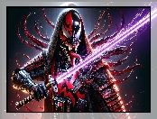 Płonący, Miecz, Darth Venom, Grafika, Zbroja, Maska, Postać