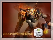 potwór, ogień, Nvidia, logo