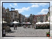 Poznań, Kamienice, Rynek, Ludzie