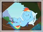 Rainbow Dash, Leży, Poduszka