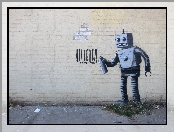 Robot, Banksy, Street art