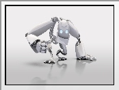 Biały, Robot, 3D