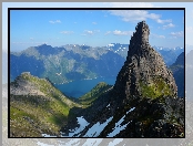 Fiord Hjorundfjorden, Góra Ystenes, Góry, Norwegia, Dolina, Okręg Romsdal