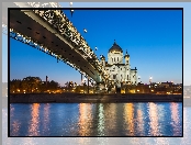 Rzeka, Rosja, Moskwa, Sobór Chrystusa Zbawiciela, Most