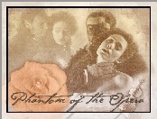 Gerard Butler, róża, napis, Phantom Of The Opera, Emmy Rossum