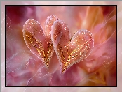 Dwa, Serca, Wzory, Różowe, Grafika AI