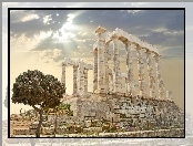Zabytek, Grecja, Przylądek Sunion, Świątynia Posejdona, Ruiny