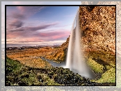 Skała, Rzeka, Islandia, Wodospad Seljalandsfoss