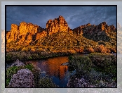 Rzeka, Salt River, Stany Zjednoczone, Roślinność, Góry, Goldfield Mountains, Arizona