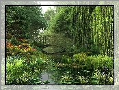 Park, Rzeka, Mostek