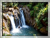 Skały, Rzeka, Zielone, Uskok, Rośliny