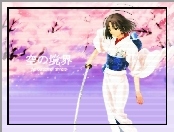 Sakura Wars, ciemne włosy, miecz