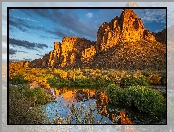 Salt River, Arizona, Góry, Stany Zjednoczone, Rośliny, Rzeka, Skały