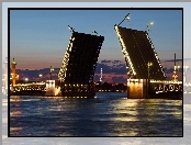 Sankt Petersburg, Otwarty, Most, Rzeka, Rosja