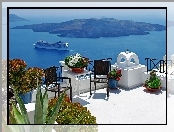 Santorini, Taras, Dom, Prom, Morze, Grecja