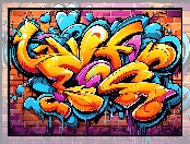 Kolory, Grafika, Graffiti, Ściana