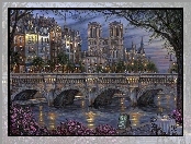 Sekwana, Francja, Paryż, Domy, Rzeka, Most