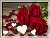 Miłość, Serca, Róże
