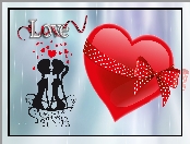 Serce, Miłosne, Grafika, Zakochani, Walentynki, Miłość