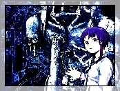 Serial Experiments Lain, dziewczyna, niebieskie włosy