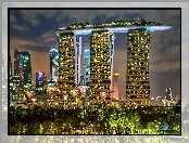 Marina Bay Sands, Singapur, Wieżowce, Miasto, Architektura