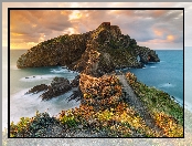 Hiszpania, Morze, Kościół, Kraj Basków, Prowincja Vizcaya, Wyspa Gaztelugatxe, Skały