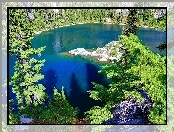 Jezioro, Skały, Las